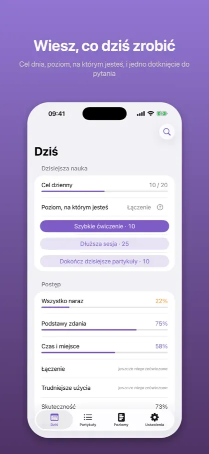 Joshi app: the daily screen